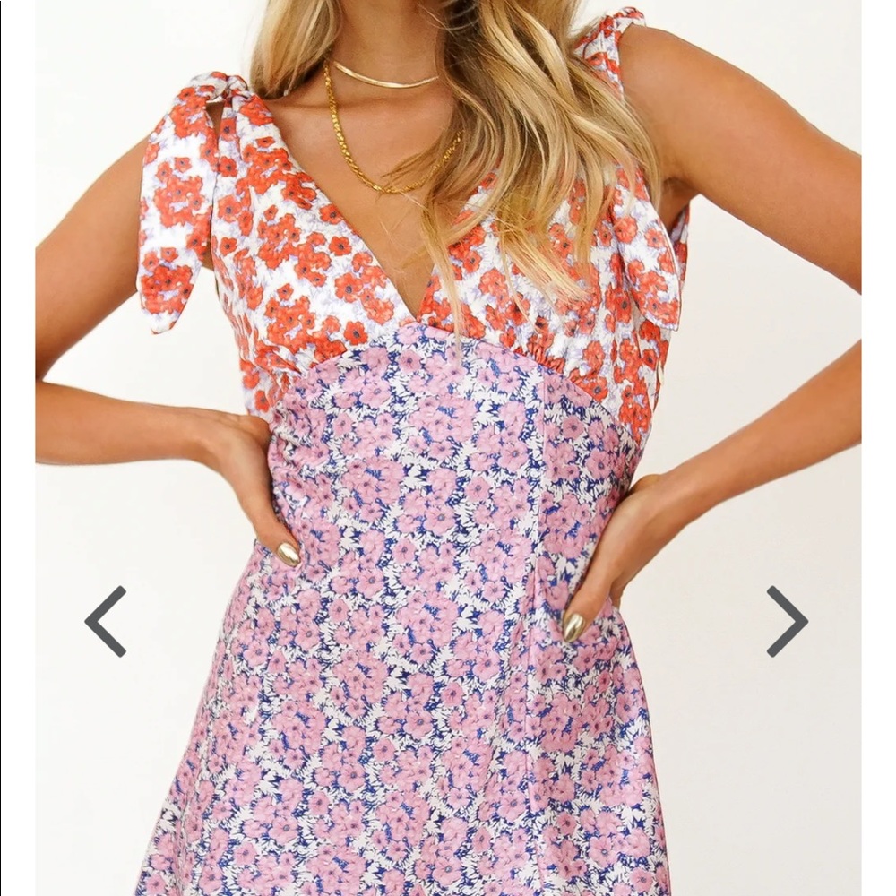 VRG GRL Postcards From Venice Bias Cut Mini Dress // Floral — size AU 6